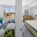 a bedroom with a large window