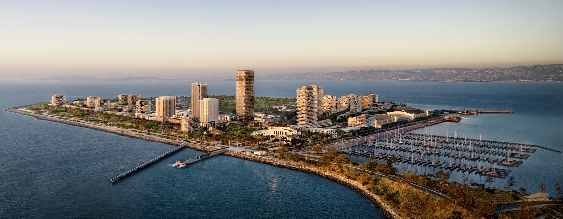 aerial rendering of city