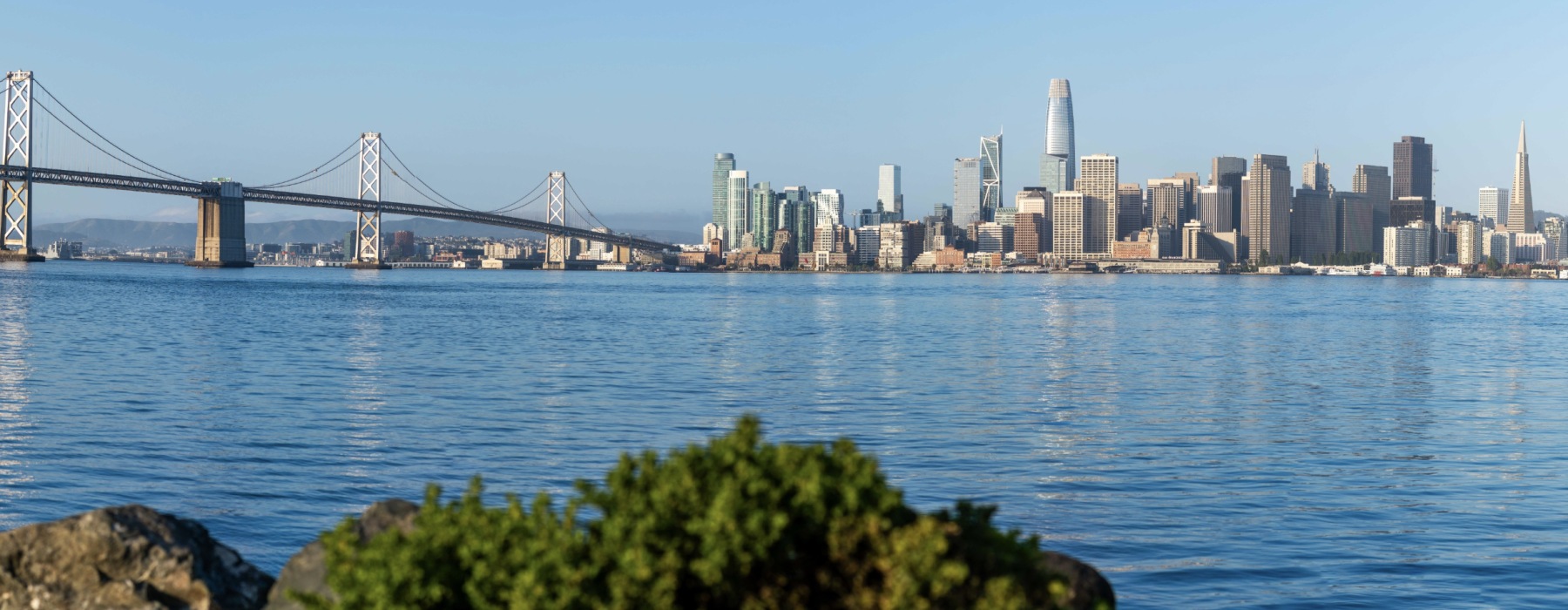 city skyline over water