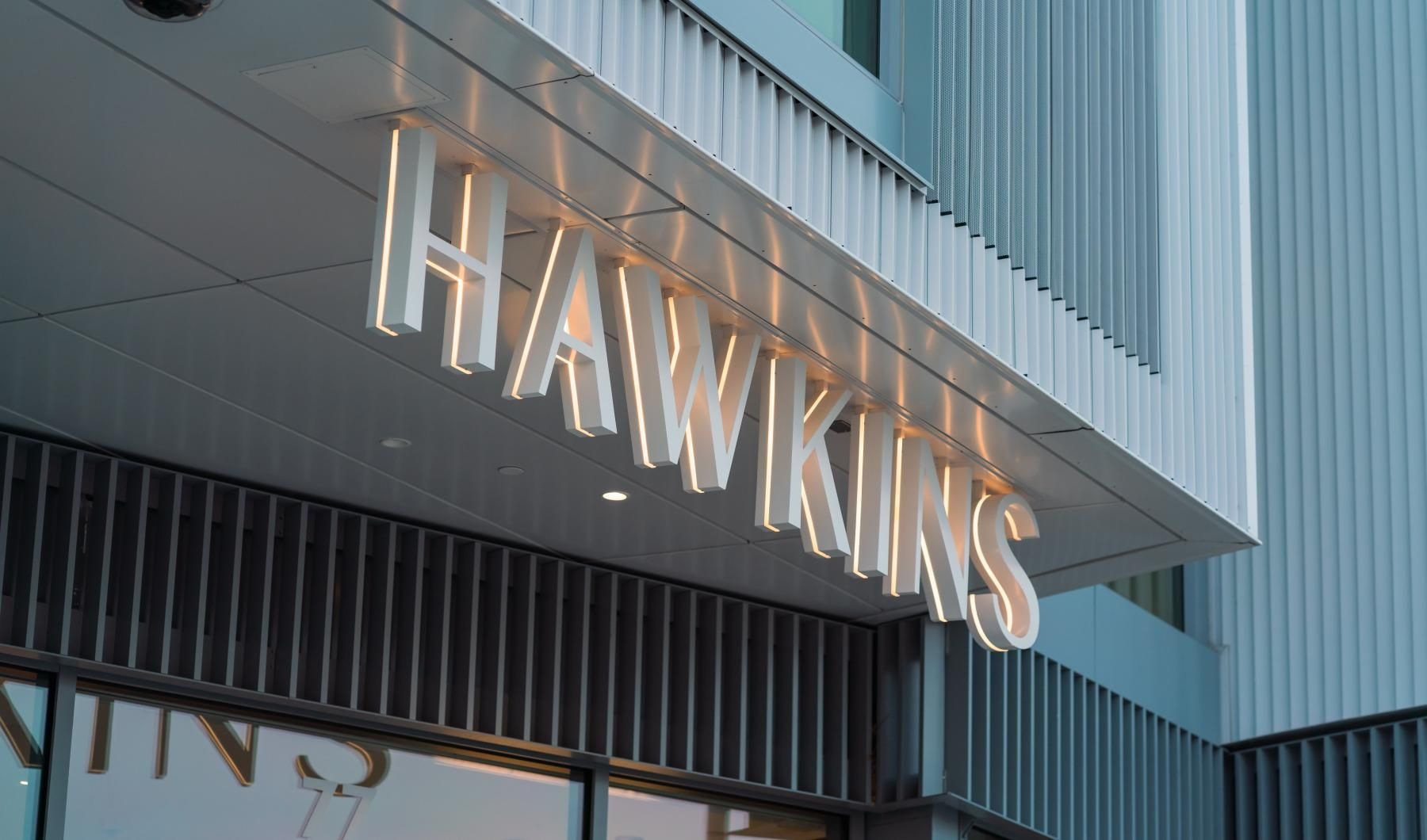 Find your perfect fit at Hawkins a sign on a building