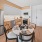 a kitchen with a dining table